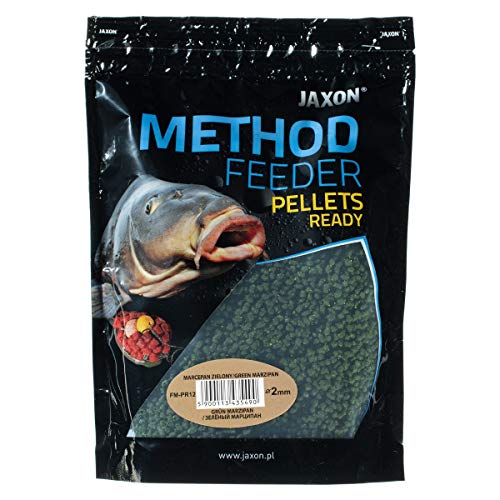 Jaxon Method Feeder Pellets Grundfutter Angelfutter Lockfutter 500g (Marzipan grüne/FM-PR12) von Jaxon