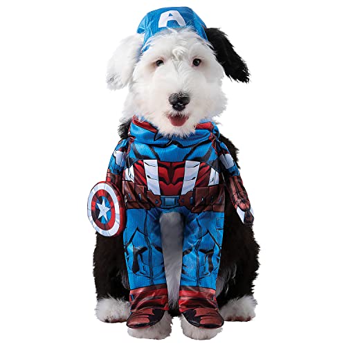 Jazwares Marvel Pet Avengers Captain America Hundekostüm, Halloween-Kostüm für Haustiere – Offiziell lizenziert, Größe S von Jazwares