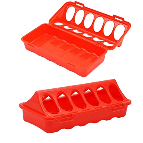 2pcs Hühnerfutterlein mit 12 Löchern Kunststoff Automatischer Feeder für Hühnchen bequem von Jcasbdn