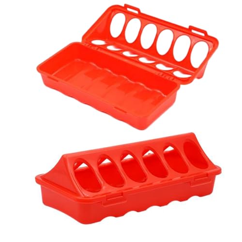 2pcs Hühnerfutterlein mit 12 Löchern Kunststoff Automatischer Feeder für Hühnchen bequem von Jcasbdn