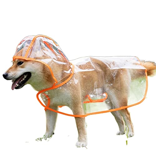 Haustier-Regenmantel, transparent, wasserdichte Kleidung, Kapuze, Regenjacke, Kunststoff, Welpen, Regenponcho für kleine, mittelgroße Hunde (transparent, S) von Jczw