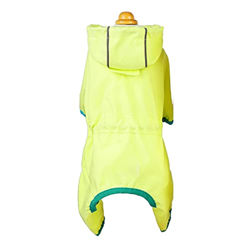 Hunde-Regenmantel, leicht, schnell trocknend, wasserdicht und winddicht, verstellbarer Regenponcho mit reflektierenden Streifen, Kapuzenumhang (Medium, Blau) von Jczw