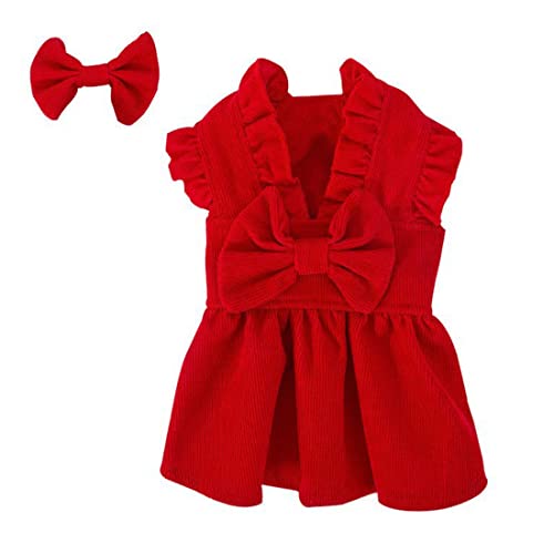 Hundegeschirr-Kleid-Set, bequemer Welpen-Mädchen-Rock, Hundekleidung for Spaziergänge, Hunde-Outfits, Katzenbekleidung, rot von Jczw