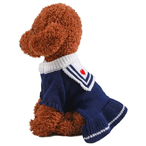 Hundepullover für Hündinnen, Rollkragen, Hundekleidung, warme große Hunde, Jungen, Mädchen, Pullover, gestrickt, Weihnachten, Urlaub, Haustier-Outfits, blau, XL von Jczw