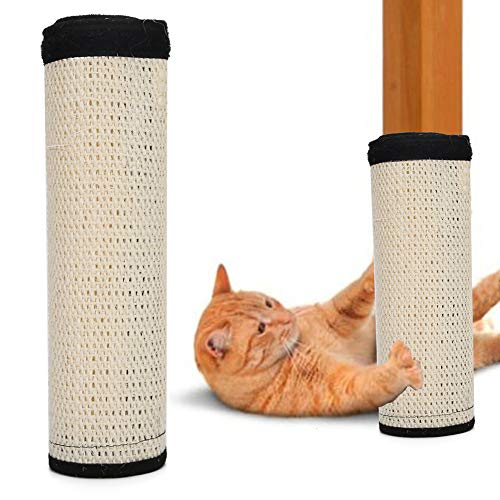 Jeanoko 39x29x0.4cm Sisal Hanf Weiß Haustier Tisch Bein Scratch Board Sofa Scratcher Matte Scratching Post Möbel Schutz für Katzen Hunde(M) von Jeanoko