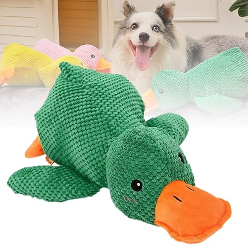 Calming Duck Dog Toy, The Mellow Dog Calming Duck Dog Squeak Toys, Making It The Perfect Toy for Any Furry Friend for Dogs Indoor Puppy (Green_L) von Jeeeun