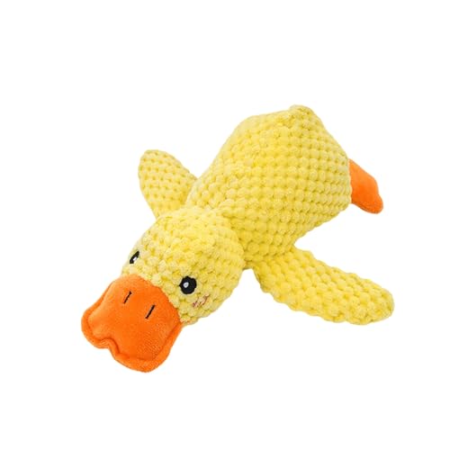 Calming Duck Toy for Dogs, Yellow Duck Dog Toy, Durable Plush Duck Calming Chew Dog Toys, Interactive Dog Toys for Indoor Small Dogs (Medium) von Jeeeun