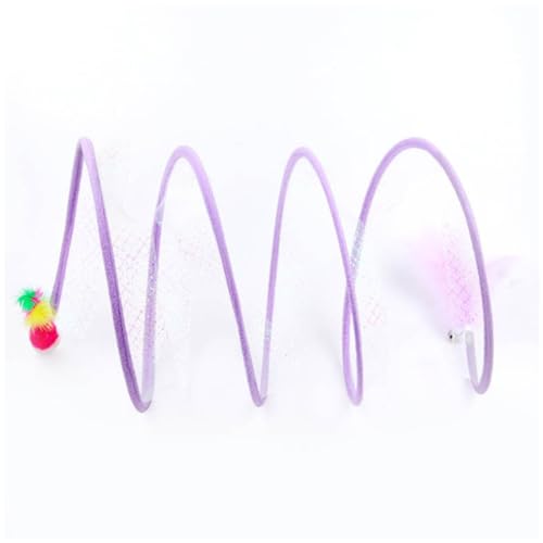 Jeeeun Cat Coil, Cat Coil Tunnel Toy, Cattycoil Cat Toy, Spiral Cat Toy, Cat Tunnel Toys for Indoor Cats (Purple) von Jeeeun