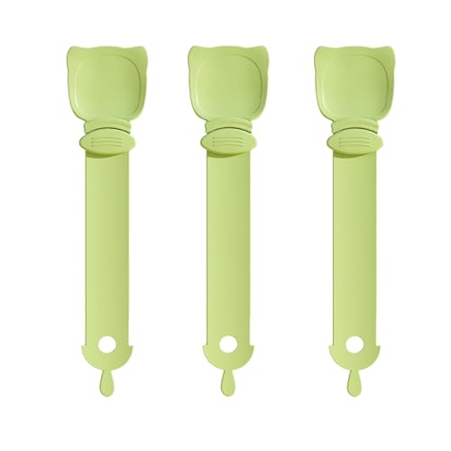 Cat Treats Spoon, Cat Strip Squeeze Spoon, Cat Strip Feeder Spoon, Cat Treat Spoon Squeeze (3pcs Green) von Jeeeun