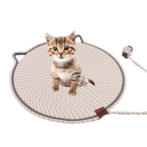 Clawloom Dual Scratching Pad, Celery Pets Cat Scratcher Mat, Natural Cotton Rope Cat Scratcher Mat, for Wall Couch Carpets Sofas (Beige) von Jeeeun