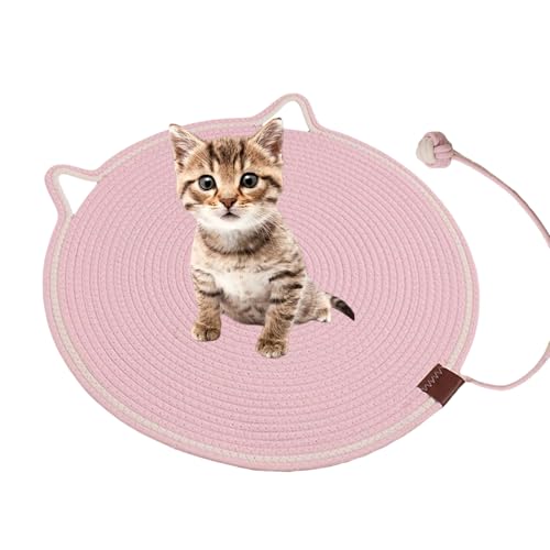 Clawloom Dual Scratching Pad, Celery Pets Cat Scratcher Mat, Natural Cotton Rope Cat Scratcher Mat, for Wall Couch Carpets Sofas (Pink) von Jeeeun