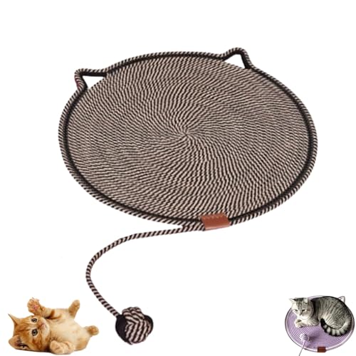 Clawloom Dual Scratching Pad, Celery Pets Dual Scratching Pad, Hand Woven Round Pet Scratcher for Indoor (Black) von Jeeeun