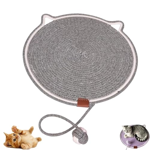 Clawloom Dual Scratching Pad, Celery Pets Dual Scratching Pad, Hand Woven Round Pet Scratcher for Indoor (Black and White) von Jeeeun