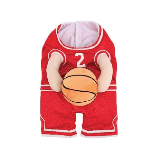 Dog Basketball Costume with Ball, Dog Basketball Costume, Dog Basketball Player Costume, Dog Basketball Halloween Costume for Small Medium Large Dogs (Large,Red) von Jeeeun