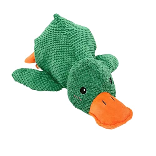 Jeeeun Calming Duck Dog Toy, Calming Duck Toy for Dogs, The Mellow Dog Calming Duck, Emotional Support Duck for Dogs, Yellow Duck Dog Toy (Large,Green) von Jeeeun