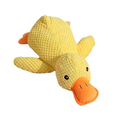 Jeeeun Calming Duck Dog Toy, Calming Duck Toy for Dogs, The Mellow Dog Calming Duck, Emotional Support Duck for Dogs, Yellow Duck Dog Toy (Large,Yellow) von Jeeeun