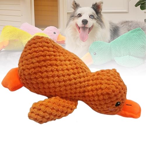 Jeeeun Calming Duck Dog Toy, The Mellow Dog Calming Duck Dog Squeak Toys, Making It The Perfect Toy for Any Furry Friend for Dogs Indoor Puppy (Brown_L) von Jeeeun