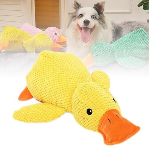 Jeeeun Calming Duck Dog Toy, The Mellow Dog Calming Duck Dog Squeak Toys, Making It The Perfect Toy for Any Furry Friend for Dogs Indoor Puppy (Yellow_L) von Jeeeun