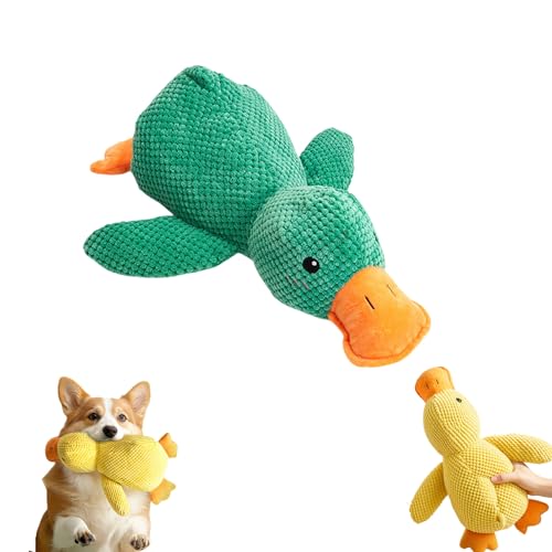 Jeeeun Calming Duck Toy for Dogs, Calming Duck Dog Toy, Yellow Duck Dog Toy, Mellow Dog Calming Duck, Dog Duck Toy with Quacking Sound for Dogs Indoor Puppy (Green) von Jeeeun