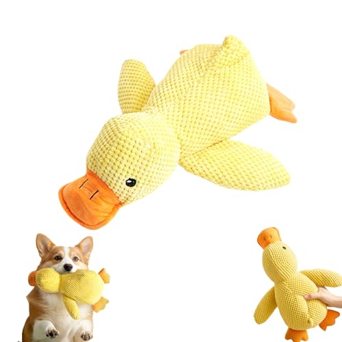 Jeeeun Calming Duck Toy for Dogs, Calming Duck Dog Toy, Yellow Duck Dog Toy, Mellow Dog Calming Duck, Dog Duck Toy with Quacking Sound for Dogs Indoor Puppy (Yellow) von Jeeeun