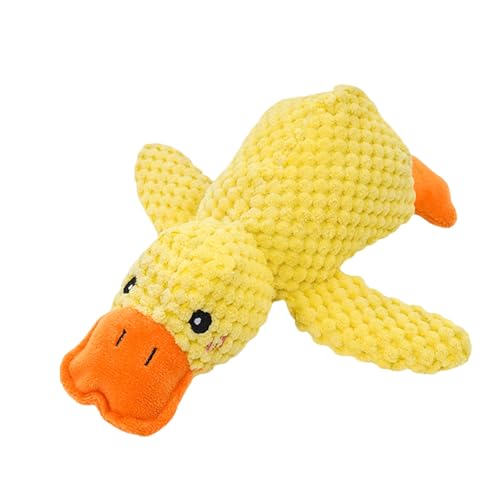 Jeeeun Calming Duck Toy for Dogs, Yellow Duck Dog Toy, Durable Plush Duck Calming Chew Dog Toys, Interactive Dog Toys for Indoor Small Dogs (Large) von Jeeeun