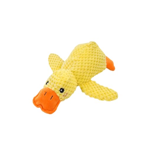 Jeeeun Calming Duck Toy for Dogs, Yellow Duck Dog Toy, Durable Plush Duck Calming Chew Dog Toys, Interactive Dog Toys for Indoor Small Dogs (Small) von Jeeeun