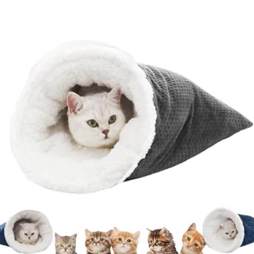 Jeeeun Cat Winter Sleeping Bag, Cat Sleeping Bag, Cat Bed Cave, 360°Wrap Comfortable Pet Snuggle Sack (Gray) von Jeeeun