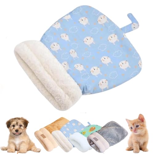 Jeeeun Cat Winter Sleeping Bag, Cat Sleeping Bag,Winter Cat Sleeping Bag for Cats and Small Dogs (Blue) von Jeeeun