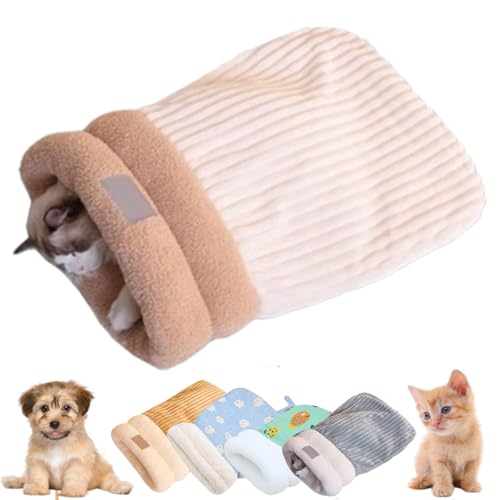 Jeeeun Cat Winter Sleeping Bag, Cat Sleeping Bag,Winter Cat Sleeping Bag for Cats and Small Dogs (Off-White) von Jeeeun