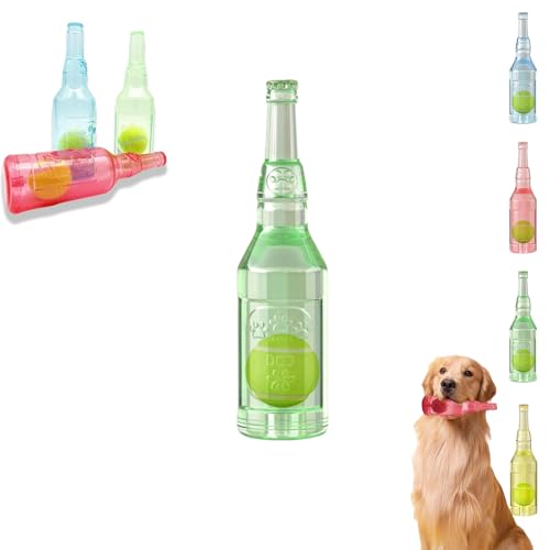 Jeeeun Crunchnplay Bottle Toy, Small Tennis Balls for Dogs, Crunch and Play Bottle Toy, Water Bottle Pets Dog Chew Toys, Interactive Dog Chew Toy with Tennis Ball (Green) von Jeeeun