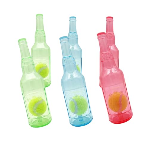 Jeeeun Crunchnplay Bottle Toy for Dogs, Crunchnplay Bottle Toy, Water Bottle Dog Toy, Plastic Bottle Toys for Dogs with Tennis Ball (L,Green) von Jeeeun