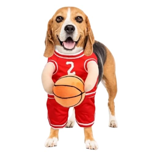 Jeeeun Dog Basketball Costume, Basketball Dog Costume, Dog Basketball Player Costume, Basketball Costume for Dogs, Dog Basketball Halloween Costume (Large,Red) von Jeeeun