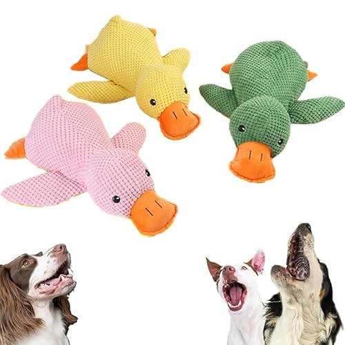 Jeeeun Dog Calming Duck, Yellow Duck Dog Toy for The Mellow Dog, Dog Toys for Aggressive Chewers, Calming Duck Toy for Dogs, Calming Duck Dog Toy Bright Yellow (Small,A Set) von Jeeeun