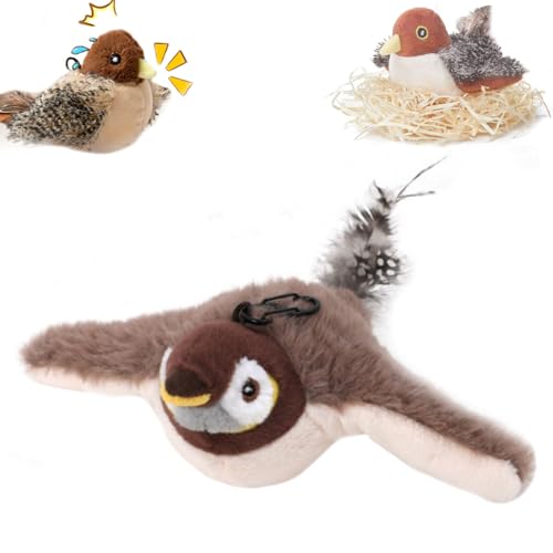 Jeeeun Flying Bird Cat Toy, Flapping Bird Cat Toy, Chirping Bird Cat Toy Flapping Wings, Flying Bird Cat Toys for Indoor Cats for Kitten Kitty Exercise (C) von Jeeeun