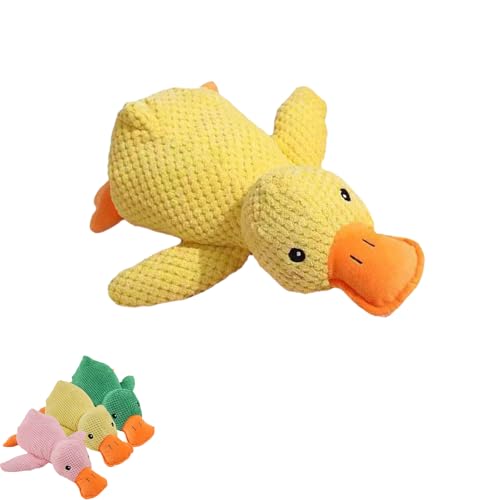 Jeeeun Grishay Calm Duck Dog Toy, Calming Duck Dog Toy, Calming Duck Dog Toy Bright Yellow, Yellow Duck Dog Toy with Quacking Sound for Any Size Dog (Large,Yellow) von Jeeeun