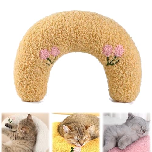 Jeeeun Plinko Dog Pillow, Dog Bed Pillow, Pet Pillow, Pearl Cotton Filled Pet Pillow for Supporting The Head and Protecting The Neck of Cats and Dogs While Sleeping (Yellow) von Jeeeun