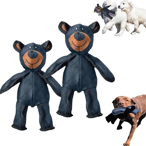 Jeeeun Unbreakable Bear Dog Toy, indestructa Bear, 2025 New Unbreakable Bear Dog Toy, Indestructible Bear Dog Toy, Stuffed Robust Teddy Bear Dog Toys to Keep Them Busy Plush Dog Toy (2pcs) von Jeeeun