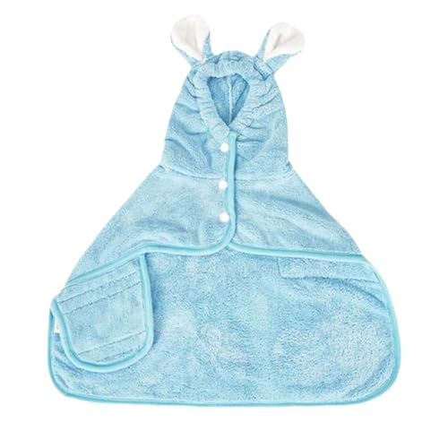 Jeeeun Zallopaws Dog Drying Towel, Zallopaws Dog Bathrobe, Zallopaws Dog Bathrobe for Drying Dogs, Bunny Ear Microfiber Absorbent Skin-Friendly Dog & Cat Hoodie Bathrobe (L,Blue) von Jeeeun