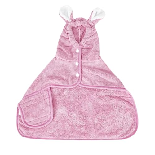 Jeeeun Zallopaws Dog Drying Towel, Zallopaws Dog Bathrobe, Zallopaws Dog Bathrobe for Drying Dogs, Bunny Ear Microfiber Absorbent Skin-Friendly Dog & Cat Hoodie Bathrobe (L,Light Pink) von Jeeeun