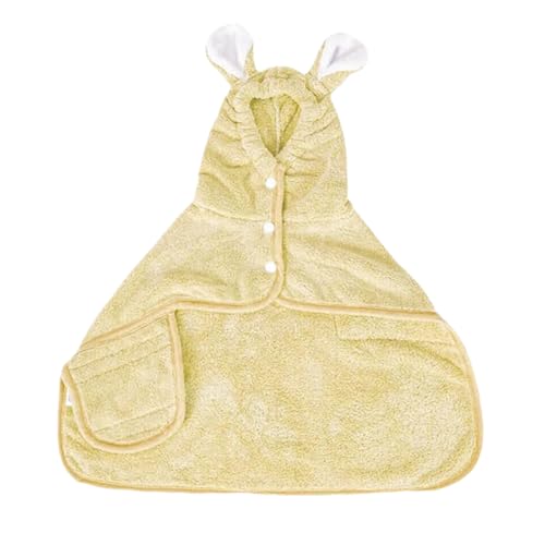 Jeeeun Zallopaws Dog Drying Towel, Zallopaws Dog Bathrobe, Zallopaws Dog Bathrobe for Drying Dogs, Bunny Ear Microfiber Absorbent Skin-Friendly Dog & Cat Hoodie Bathrobe (M,Yellow) von Jeeeun