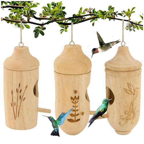 Jeenuuder Vogelhaus, Vogelhaus zum Aufhängen im Freien, Gartengeschenk, Heimdekoration, Vogelnest (3 Stück) von Jeenuuder