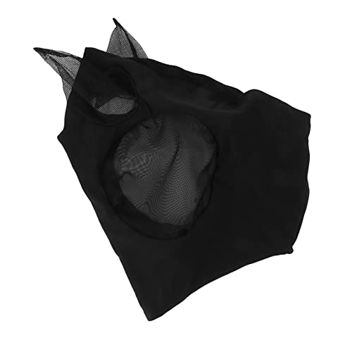 Pferde-Mesh-Fliegenmaske, Elastische Pferde-Gesichtsmaske, Ohrenschutz für Stall (Schwarz) von Jeffergarden