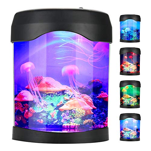 USB Aquarium Licht, Schreibtisch Mini Aquarium Stimmung LED-Beleuchtung ABS Kunststofflampen Farbwechsel Nachtlampe für Wohnzimmer Desktop-Dekoration von Jeffergarden