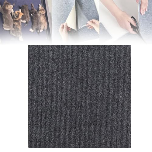 Cat Scratching Mat, Scratch Pad for Cats, Cat Scratching Mat Self-Adhesive, Trimmable Self-Adhesive Cat Couch Protector, Cat Wall Scratcher (Dark Gray,30CM*100CM) von Jelaqmot