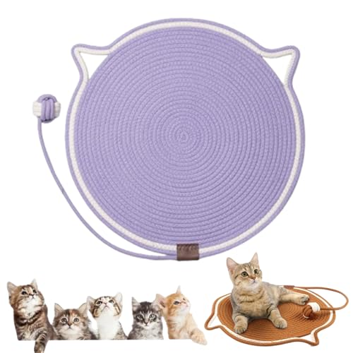 Cat Scratching Pad Cotton Rope Cat Pad, Celery Pets Dual Scratching Pad, Scratching Pads for Indoor Cats, Dual Scratching Pad with Ball (#06,17inch) von Jelaqmot