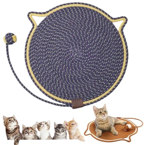 Cat Scratching Pad Cotton Rope Cat Pad, Celery Pets Dual Scratching Pad, Scratching Pads for Indoor Cats, Dual Scratching Pad with Ball (#10,17inch) von Jelaqmot