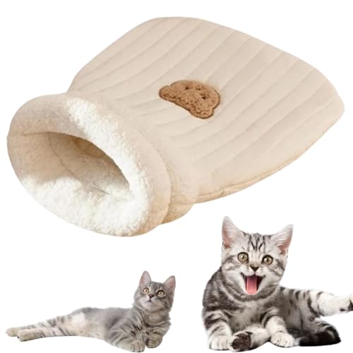 Cat Winter Sleeping Bag, Cat Winter Sleeping Bag Soft Plush Cat Sack Self Warming Cat Cave Bed for Indoor Cats, 360° Wrap Comfortable Pet Snuggle Sack, Self Warming Cat Bed (A,L) von Jelaqmot