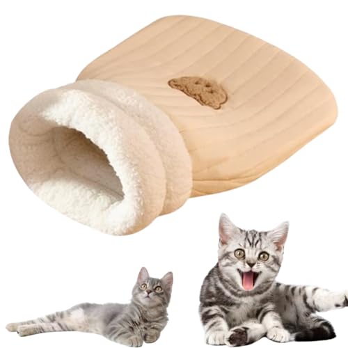 Cat Winter Sleeping Bag, Cat Winter Sleeping Bag Soft Plush Cat Sack Self Warming Cat Cave Bed for Indoor Cats, 360° Wrap Comfortable Pet Snuggle Sack, Self Warming Cat Bed (B,L) von Jelaqmot