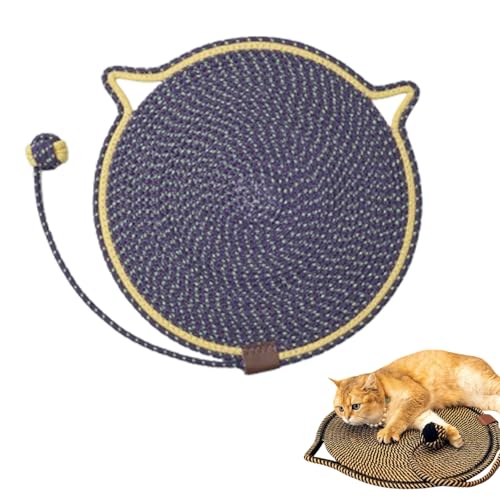 Celery Pets Dual Scratching Pad, Scratching Pads for Indoor Cats, Cat Scratching mat Natural Cotton Rope Cat Scratching Pad, Large Size Cat Bed Cat Scratching Pad with Cat Toy (#04,20in) von Jelaqmot