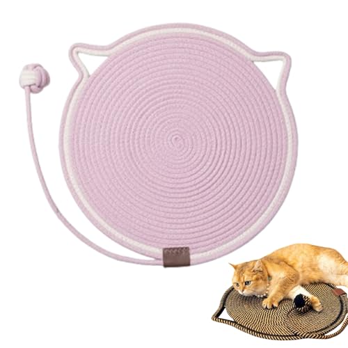 Celery Pets Dual Scratching Pad, Scratching Pads for Indoor Cats, Cat Scratching mat Natural Cotton Rope Cat Scratching Pad, Large Size Cat Bed Cat Scratching Pad with Cat Toy (#06,20in) von Jelaqmot